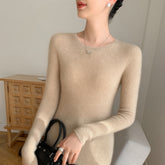 100% Cashmere Boat Neck Sweater Slim Fit Ribbed Knit Soft Pullover Top