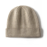 Gorro de cachemira Combinación de colores Sombrero de cachemira pura de invierno