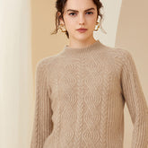 Pull chaud en cachemire à manches longues et col montant