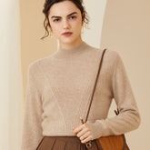 Maglione invernale in morbido cashmere a maniche lunghe con collo a lupetto