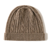 Bonnet en cachemire épais pur pour femme, chapeau d'hiver en cachemire