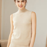 Ärmelloses Pullover-Tanktop für Damen aus 100 % reinem Kaschmir