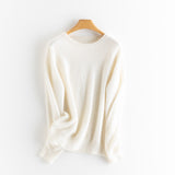 Classic Knit Pullover Women's Pure Cashmere Crewneck Sweater