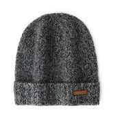 Gorro de lujo texturizado 100% cachemira con puño doblado acanalado