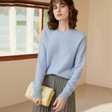 Classic Knit Pullover Women's Pure Cashmere Crewneck Sweater