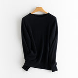 Classic Knit Pullover Women's Pure Cashmere Crewneck Sweater