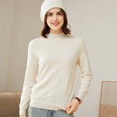 Maglione in lana a collo alto a metà collo, maglione in cashmere. Maglione lavorato a maglia