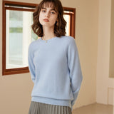 Classic Knit Pullover Women's Pure Cashmere Crewneck Sweater