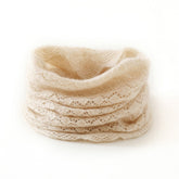 Bufanda de redecilla infinita 100% cachemira con cable para mujer Capucha con cuello de encaje