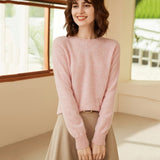 Classic Knit Pullover Women's Pure Cashmere Crewneck Sweater