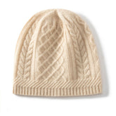 Gruesas suaves calientes 100% puro puro cable de cachemir gorro de punto