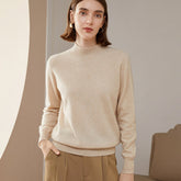 Magitore al collo in maglia leggero al 100% da donna in cashmere