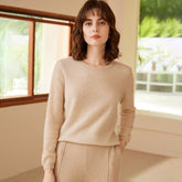 Maglione lavorato a maglia in 100% cashmere maglione girocollo in maglia pullover