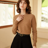 Classic Knit Pullover Women's Pure Cashmere Crewneck Sweater