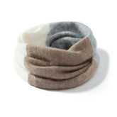 Bufanda infinita de cachemira pura con bloques de colores para invierno, bufanda más cálida