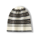 Fair Isle Inspired Pattern 100% Cashmere Beanie Knit Hat Unisex