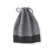 Dual-purpose Neck Cover Cashmere Drawstring Two-Tone Knit Hat
