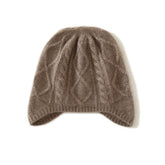 Kaschmir-Mütze mit Zopfmuster, weicher, warmer Ohrenschutz für den Winter