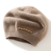 Damen-Kaschmir-Mütze, Baskenmütze, warme französische Winter-Strickmütze