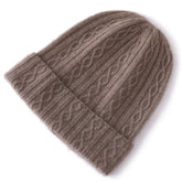Women&Men Winter Hat 100% Pure Cashmere Knitted Cable Beanie Bonnet