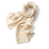 Bufanda larga de punto larga, cálida y suave, 100% cachemira, abrigo de invierno