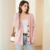 Cappotto cardigan maglione con bottoni sul davanti in maglia larga 100% cashmere