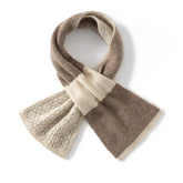 Bufanda bicolor engrosada de punto de encaje de doble color 100% cachemira