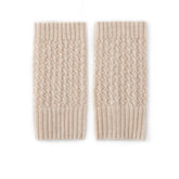 Fingerlose Handschuhe und Fäustlinge aus Kaschmir mit gerippten Bündchen