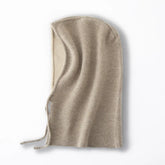 Knitted Ski Hat Windproof 100% Cashmere Hood Drawstring Snood