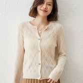 Maglione cardigan vuoto con bottoni o scollo Maglieria in lana Top basic