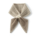 Écharpe en pur cachemire en tricot imprimé pied-de-poule à imprimé croisé