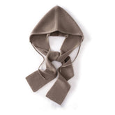 Kaschmir-Strick-Kapuzenschal, winddicht, mit Kordelzug