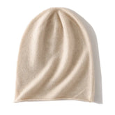 Slouchy Beanie-Mütze aus 100 % Kaschmir, weiche, leichte Strick-Wintermütze