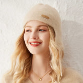 100% Cashmere Earflap Hat Soft Winter Beanie with Ties
