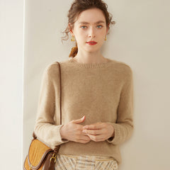 Women’s 100% Cashmere Crew Neck Knit Relaxed Fit Soft Warm Pullover Sweater
