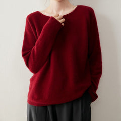 Women’s Soft Lightweight Boat Neck Knit Pullover Cashmere Wool Sweater