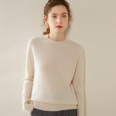 Women’s 100% Cashmere Crew Neck Knit Relaxed Fit Soft Warm Pullover Sweater