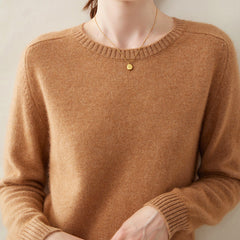 Women’s 100% Cashmere Crew Neck Knit Relaxed Fit Soft Warm Pullover Sweater