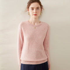 Women’s 100% Cashmere Crew Neck Knit Relaxed Fit Soft Warm Pullover Sweater
