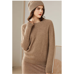 Soft Luxury Knit Lace-Yoke Sweater 100% Pure Cashmere Sweater