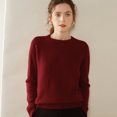 Women’s 100% Cashmere Crew Neck Knit Relaxed Fit Soft Warm Pullover Sweater