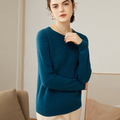 Soft Luxury Knit Lace-Yoke Sweater 100% Pure Cashmere Sweater