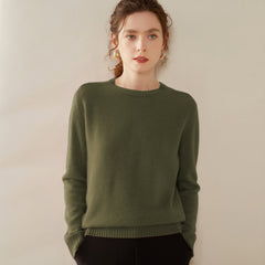 Women’s 100% Cashmere Crew Neck Knit Relaxed Fit Soft Warm Pullover Sweater