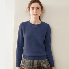 Women’s 100% Cashmere Crew Neck Knit Relaxed Fit Soft Warm Pullover Sweater