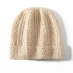 Pure Cashmere Beanie Hat Winter 100% Cashmere Cap