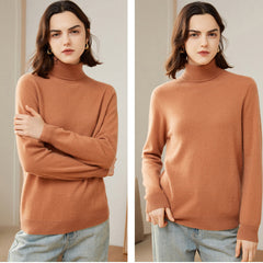 Women's 100% Cashmere Soft Classic Knit Turtleneck Sweater