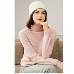 Women's 100% Cashmere Soft Classic Knit Turtleneck Sweater