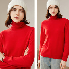Women's 100% Cashmere Soft Classic Knit Turtleneck Sweater