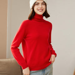 Women's 100% Cashmere Soft Classic Knit Turtleneck Sweater