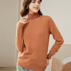 Women's 100% Cashmere Soft Classic Knit Turtleneck Sweater
